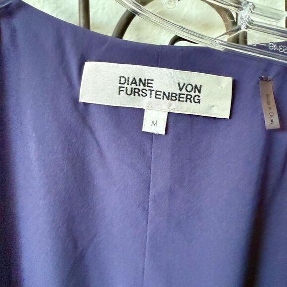 Diane von Furstenberg Purple Jacquard Wrap Dress M – Iconic DVF - Picture 8 of 10